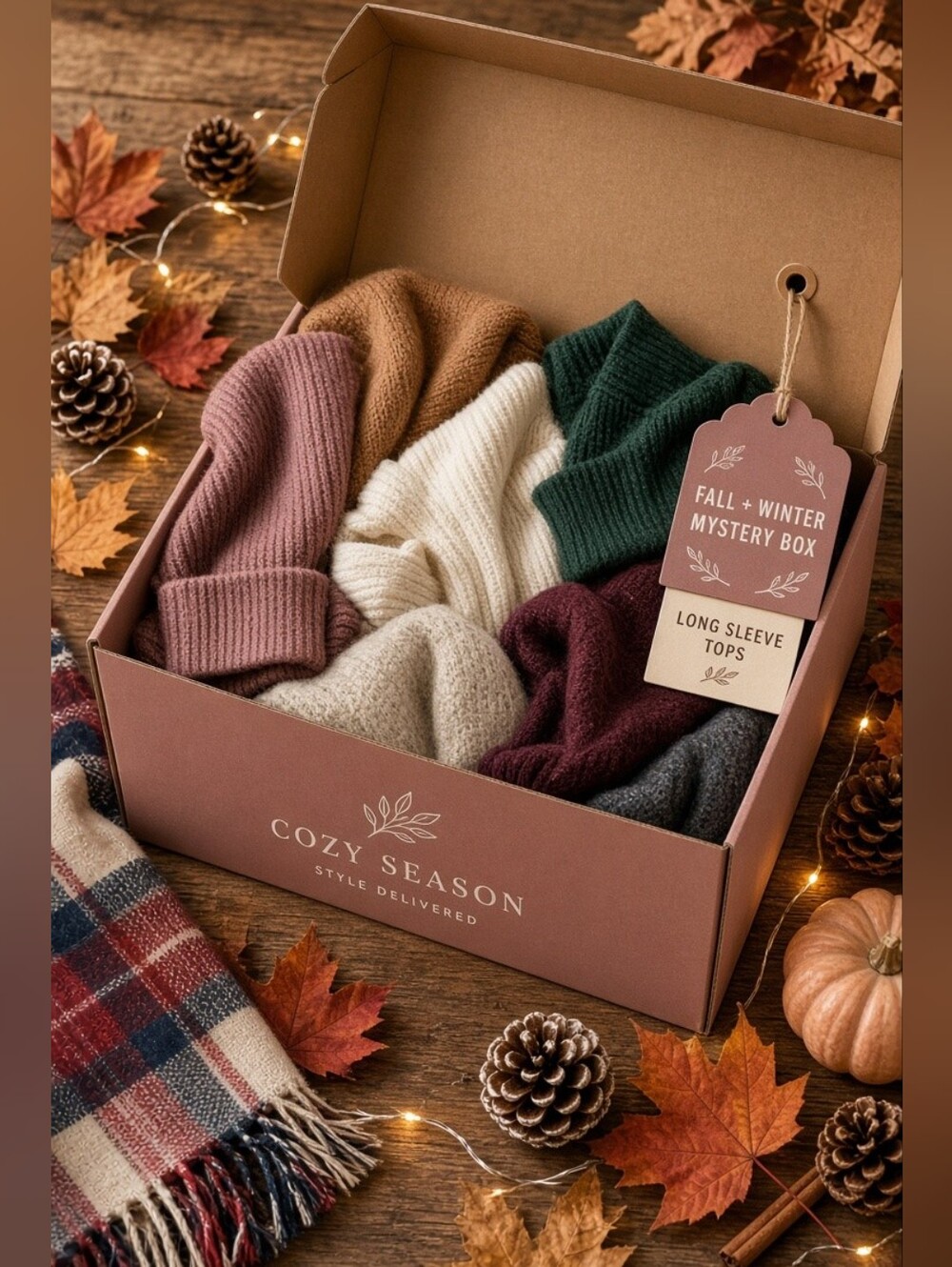 Mystery Box! Fall + winter long sleeve knit mystery box — 4 size medium tops.